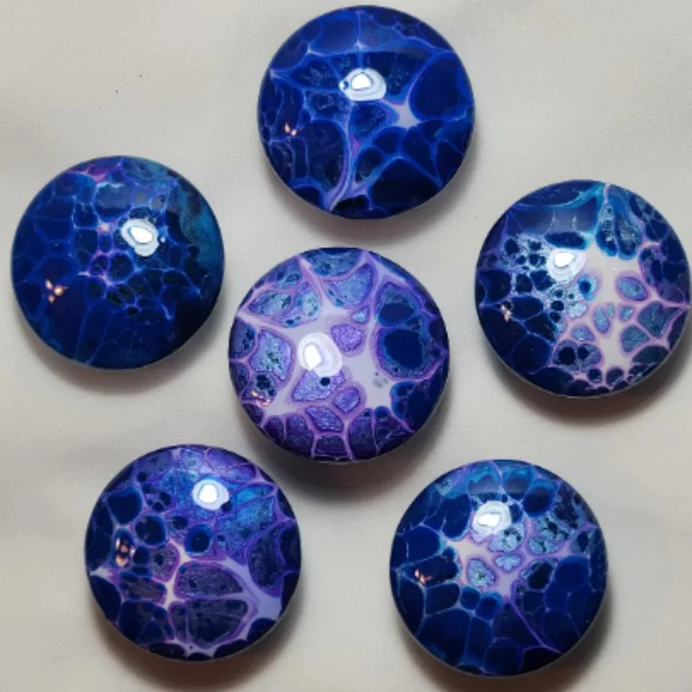 Hand Crafted Wooden Door Knobs Hand Painted Acrylic Resin Decorative Pulls Decor